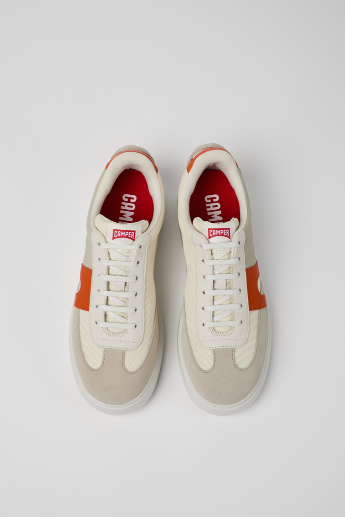 Camper Runner K21 - Zapatillas blancas/grises para hombre de textil y piel nobuk