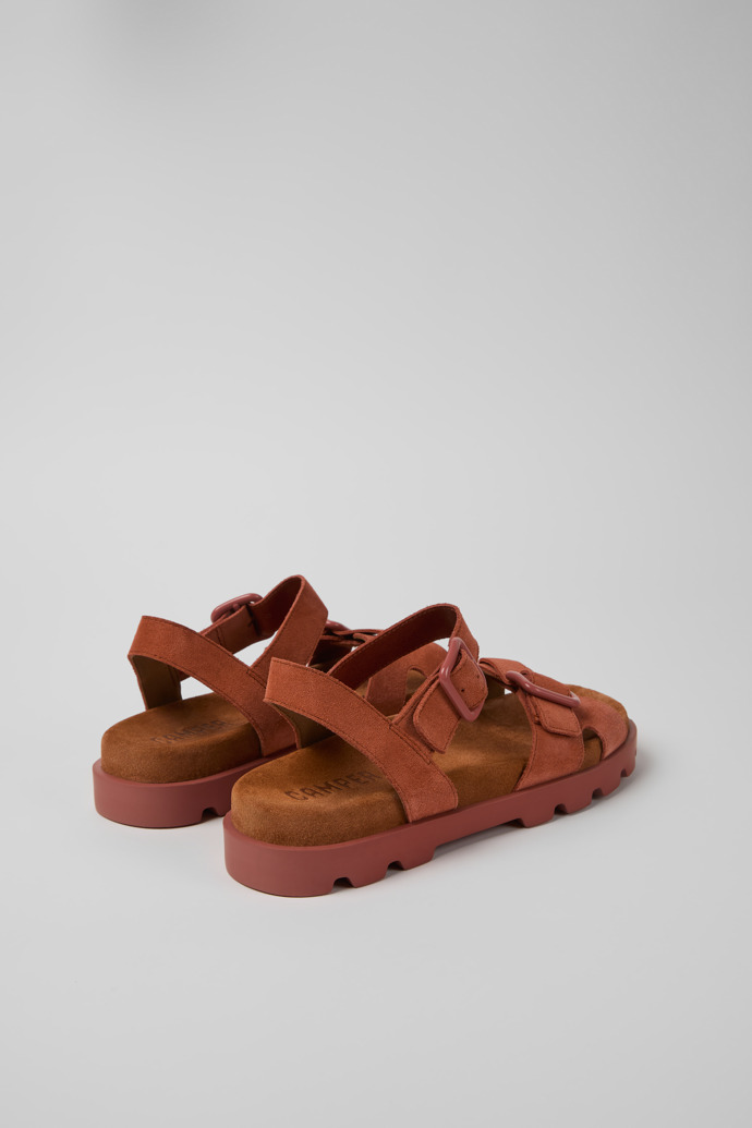 Camper Brutus Sandal - Sandalias rojas de nobuk para mujer.