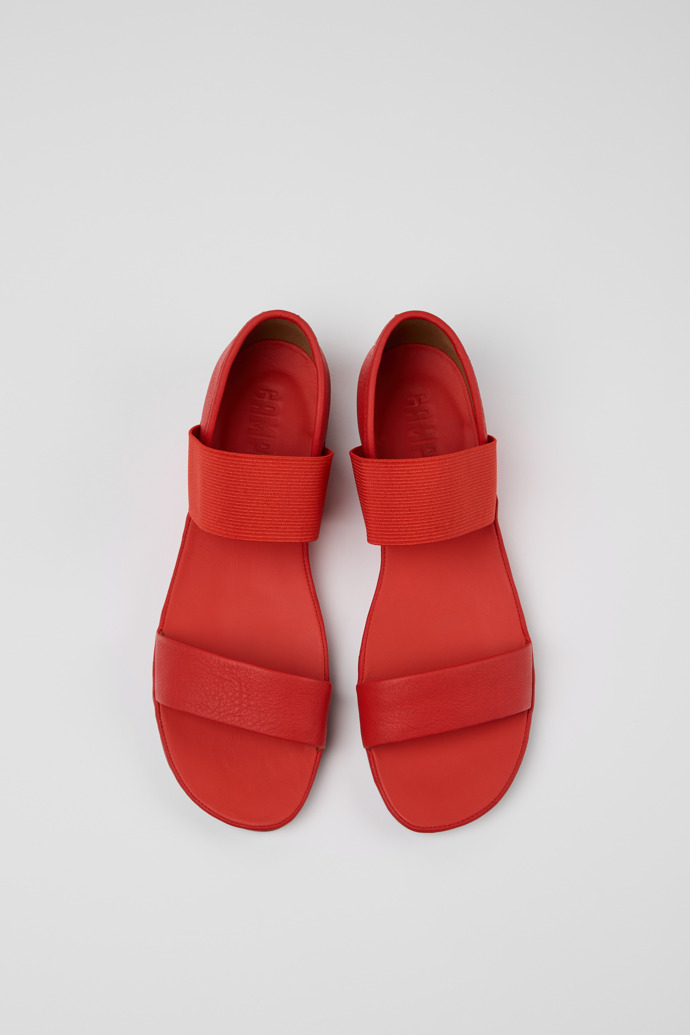 Camper Right - Sandalias de piel roja para mujer.