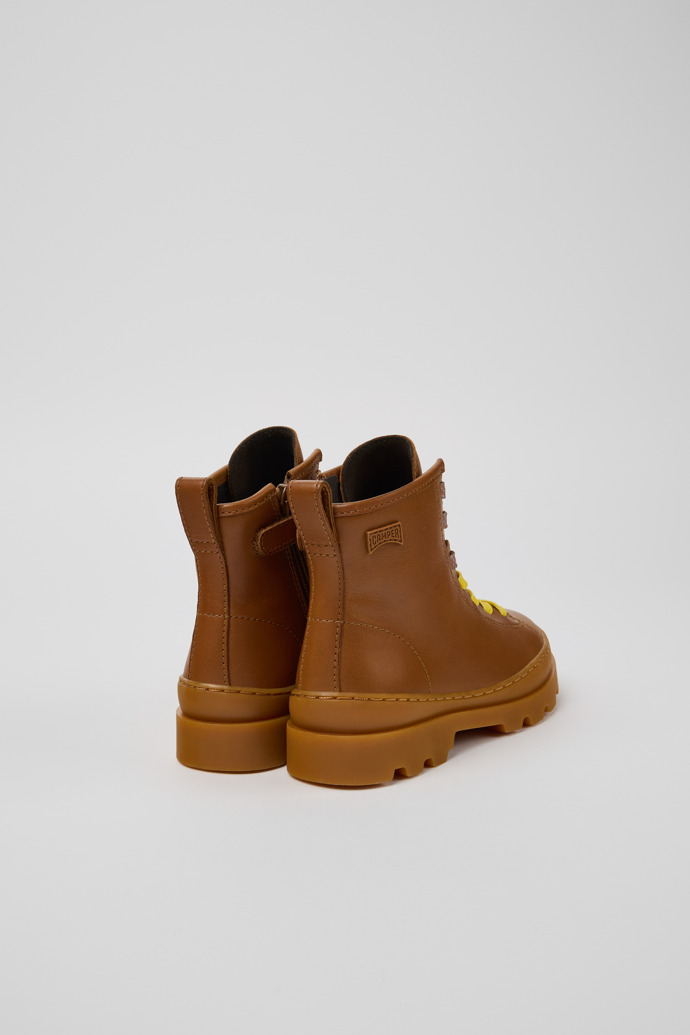 Camper Twins - Botines de piel marrón para niño.