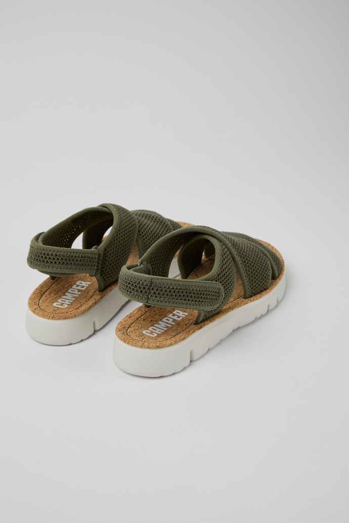 Camper Oruga - Sandalias de tela verdes para mujer