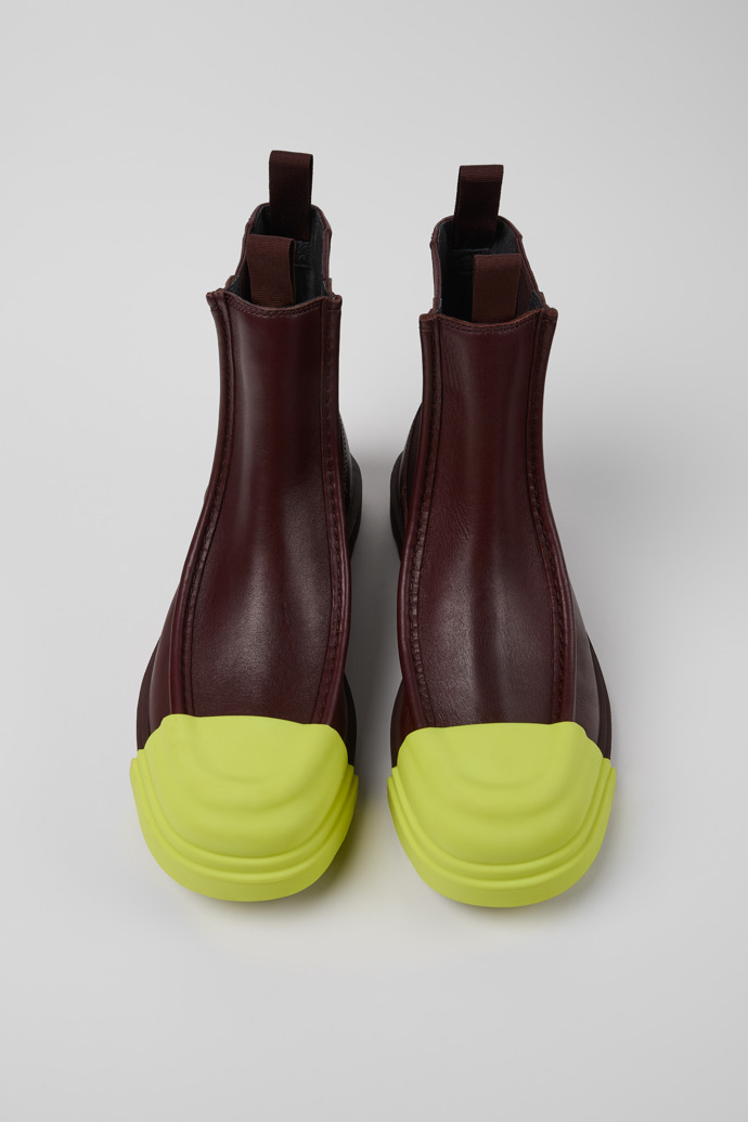 Camper Junction - Botines de piel burdeos para hombre