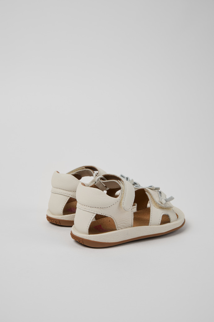 Camper Twins - Sandalias blancas de piel para niños.