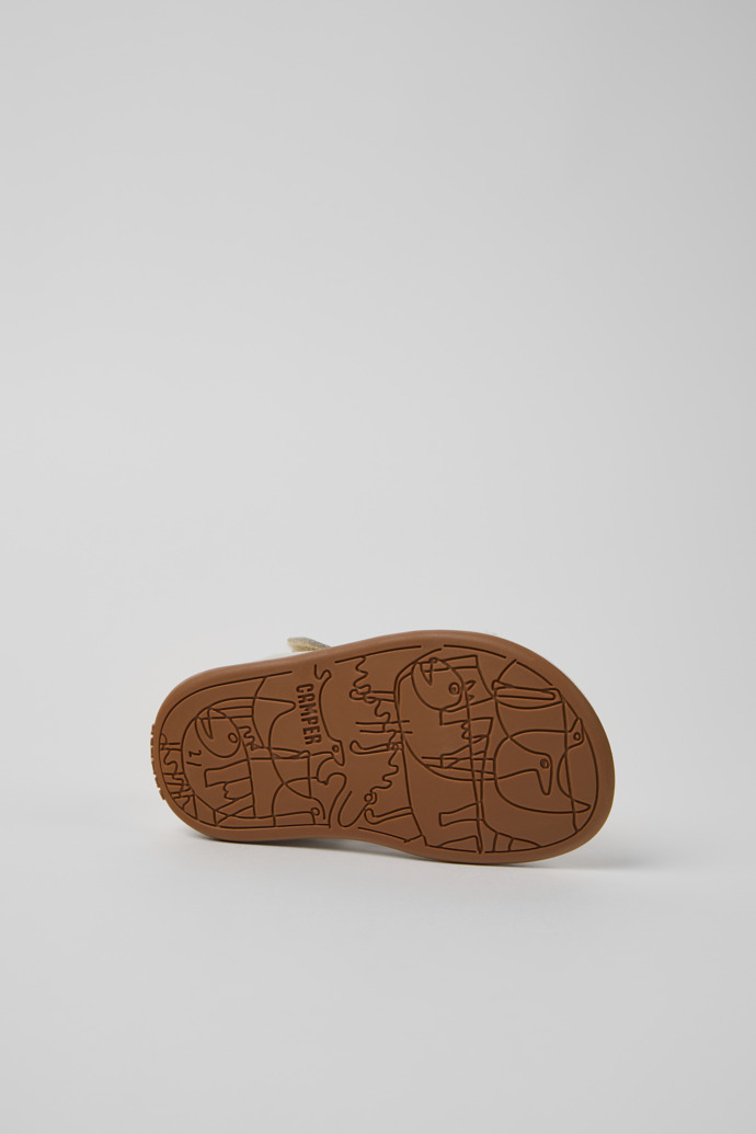 Camper Twins - Sandalias blancas de piel para niños.