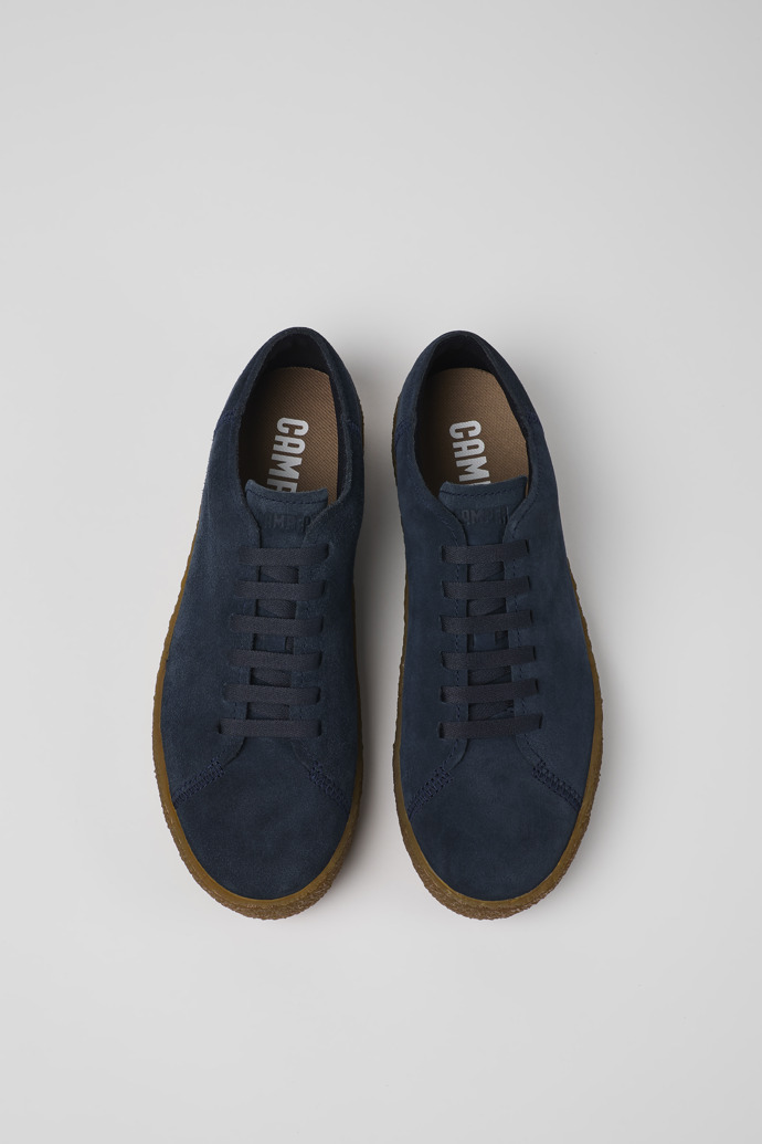 Camper Peu Terreno - Zapatillas azules para hombre de piel nobuk.