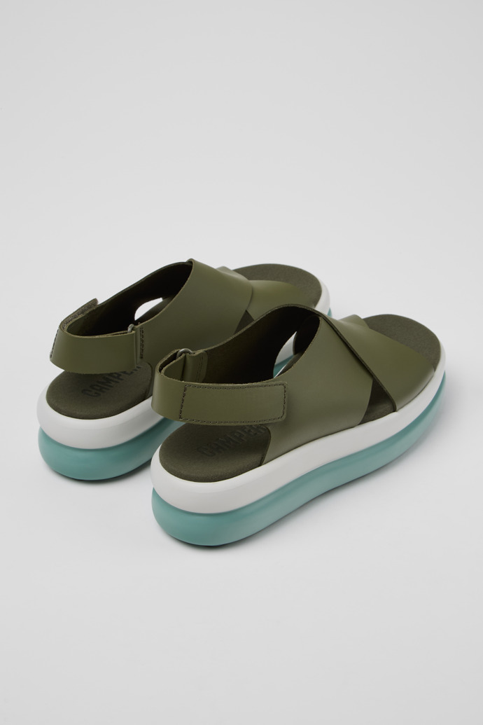 Camper Pelotas Flota Up - Sandalias verdes de piel para mujer.