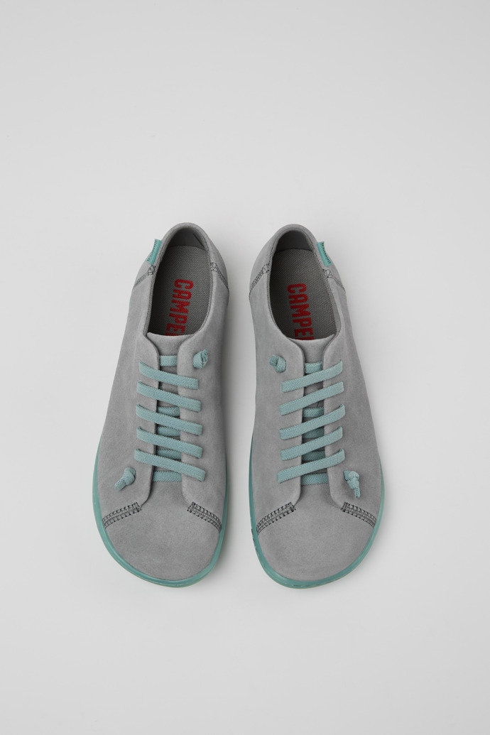 Camper Peu - Zapatos de piel nobuk gris para mujer.