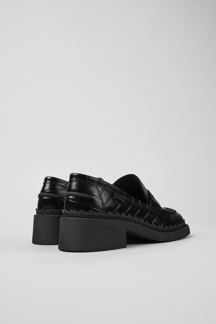 Camper Twins - Mocasín negro de piel para mujer
