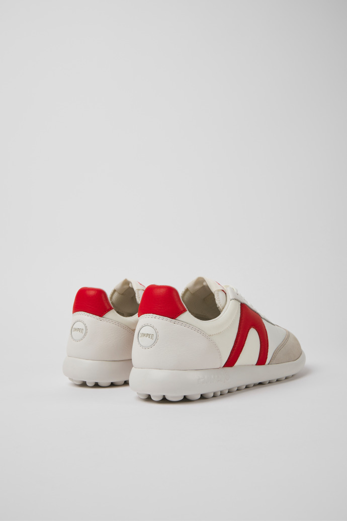 Camper Pelotas XLite - Zapatillas blancas y rojas para mujer de textil y piel