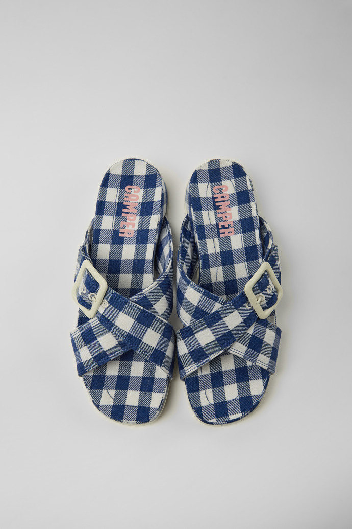 Camper Atonik - Sandalias para mujer en azul y blanco
