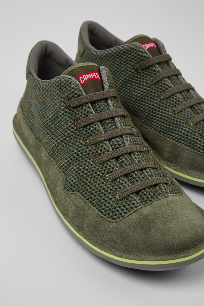 Camper Beetle - Botines verdes para hombre de piel nobuk TENCEL.