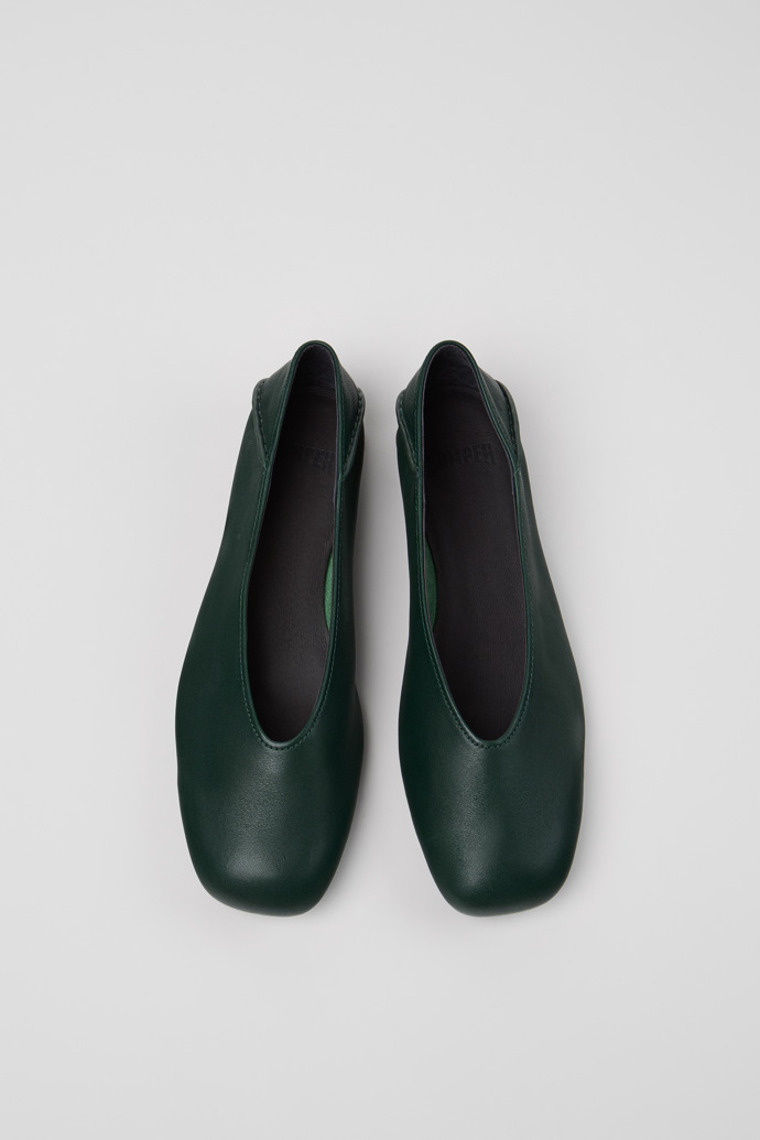 Camper Casi Myra - Bailarinas verdes de piel para mujer.