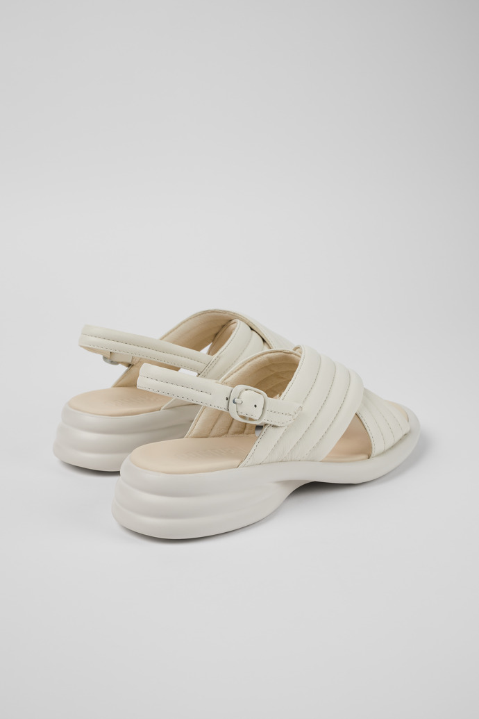 Camper Spiro - Sandalias blancas de piel con tiras cruzadas para mujer.