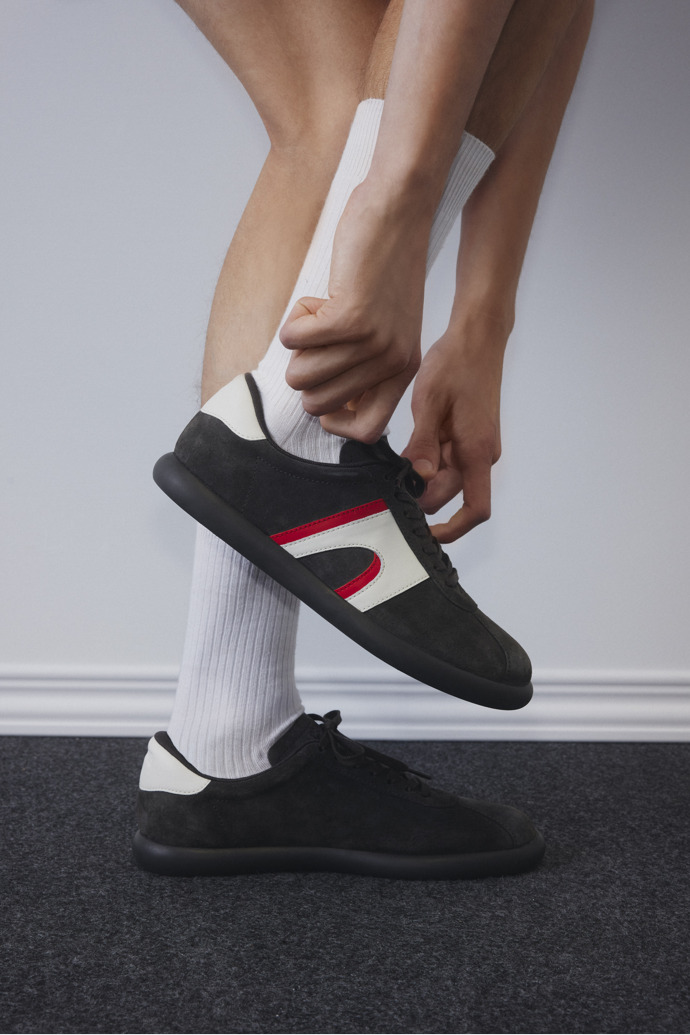 Camper Pelotas Soller - Zapatillas multicolor para hombre de nobuk y piel.