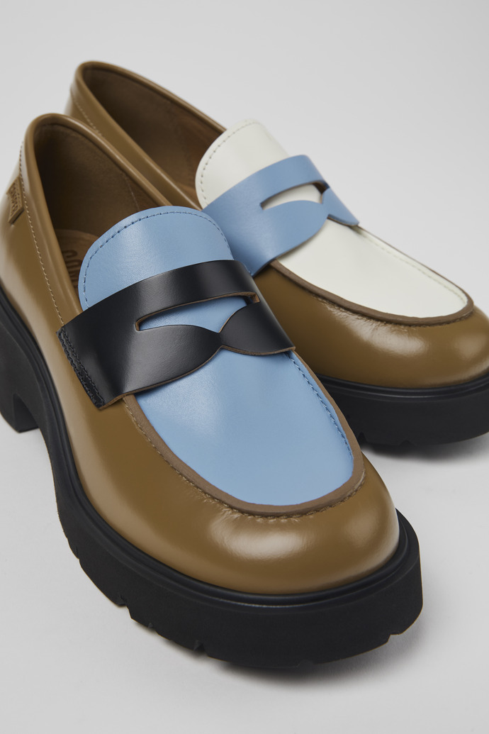 Camper Twins - Mocasines de piel multicolor para mujer