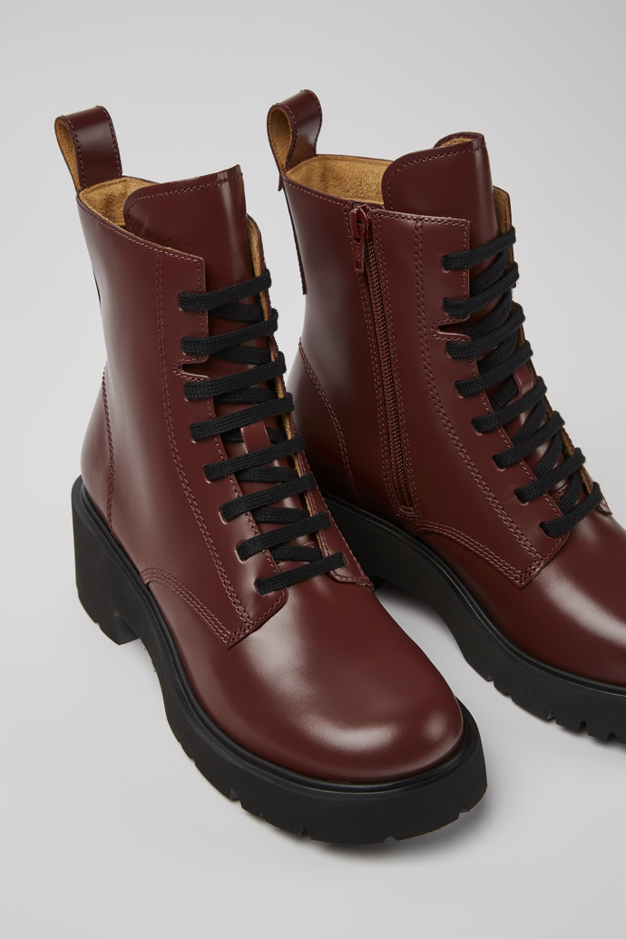 Camper Milah - Botas con cordones color vino para mujer
