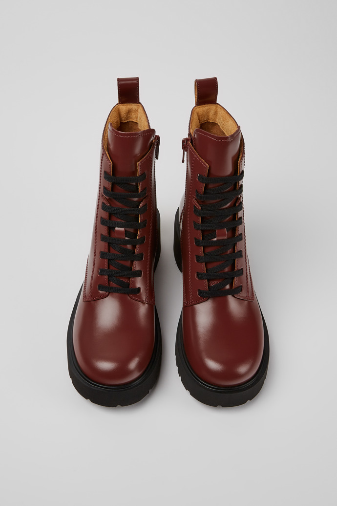 Camper Milah - Botas con cordones color vino para mujer