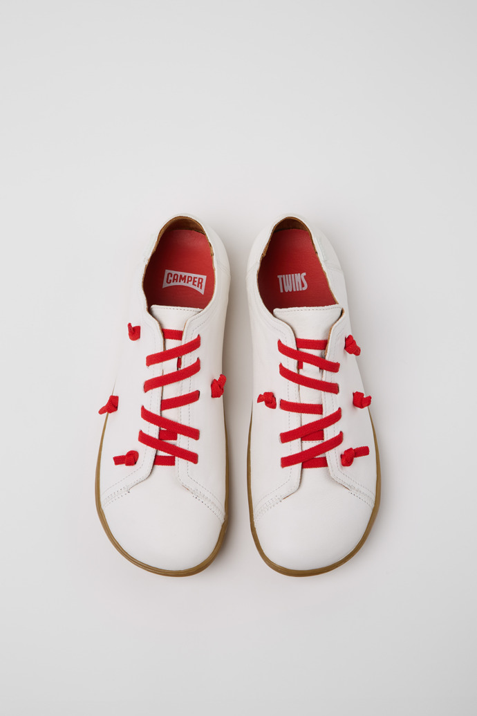 Camper Twins - Zapato blanco de piel de curtido vegetal para hombre.
