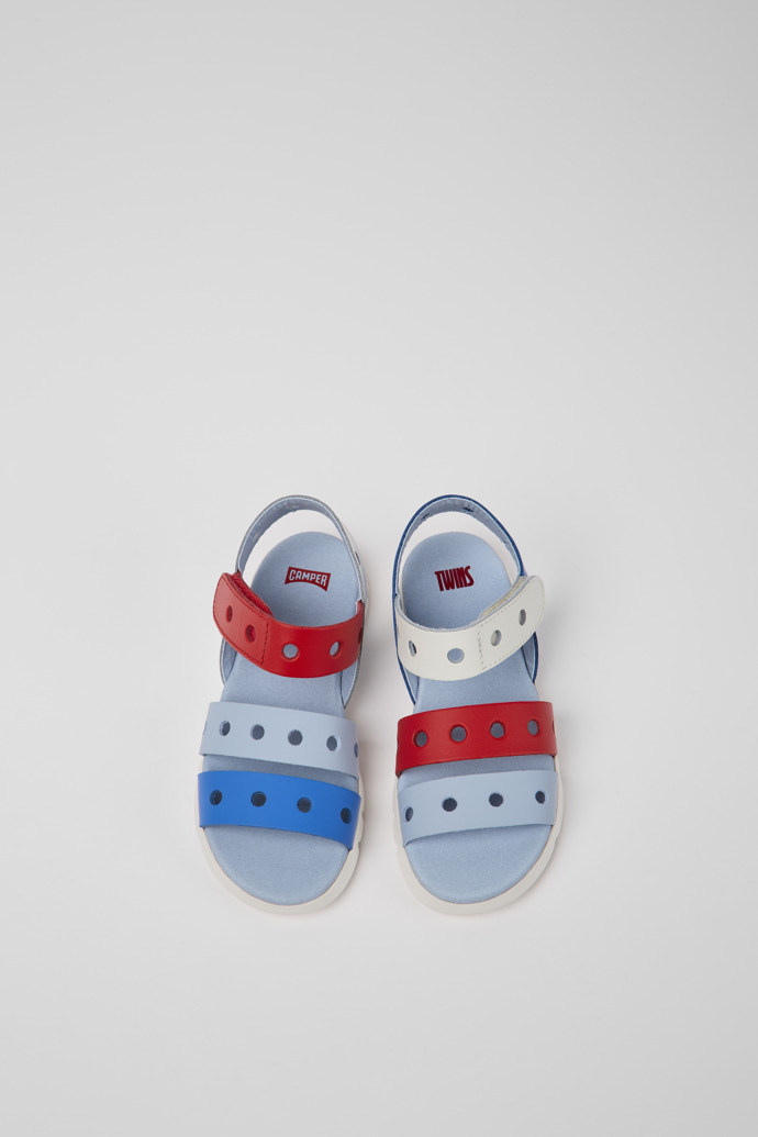 Camper Twins - Sandalias infantiles de piel multicolor.