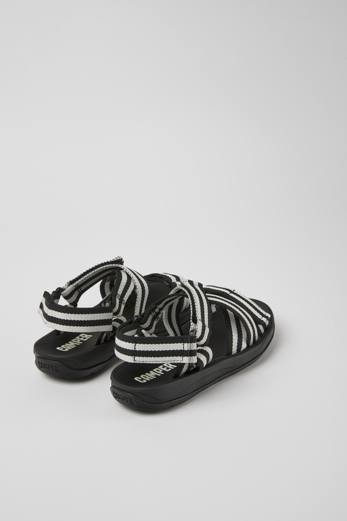 Camper Match - Sandalias de tela blancas y negras para mujer