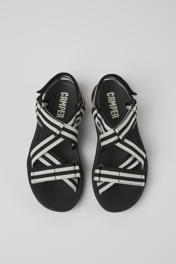 Camper Match - Sandalias de tela blancas y negras para mujer