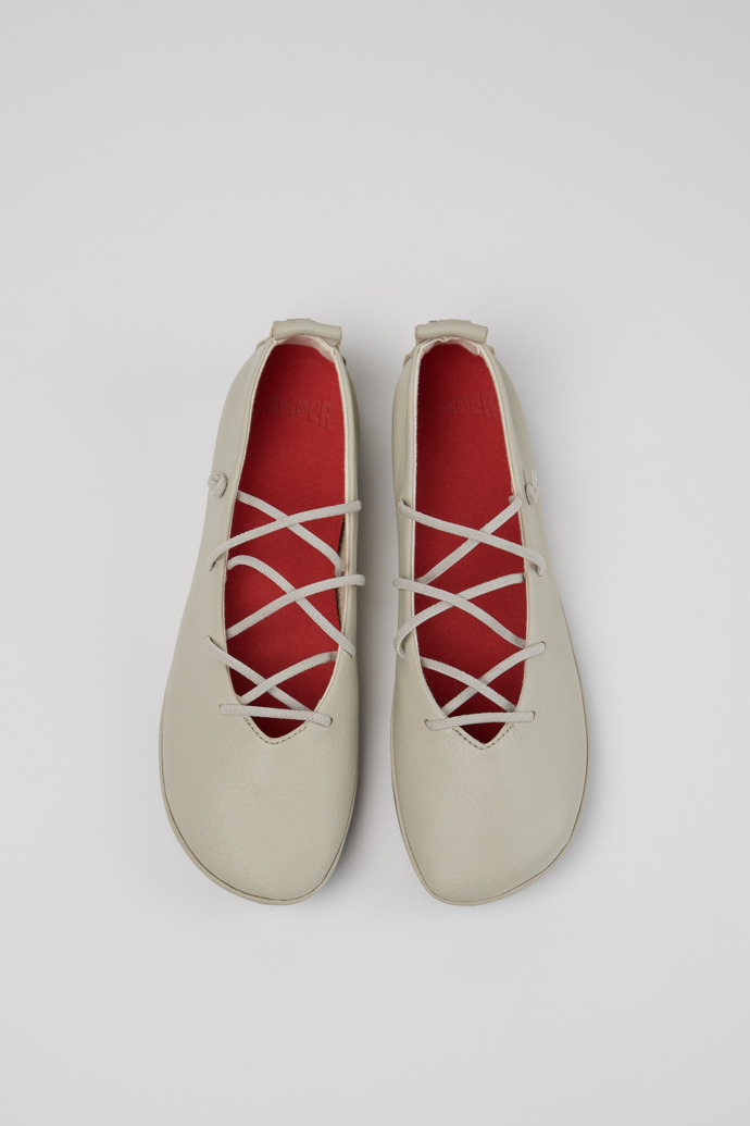 Camper Right Nina - Bailarinas de piel gris para mujer.
