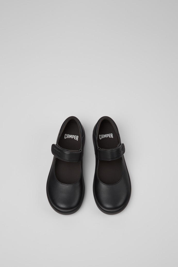 Camper Spiral Comet - Zapatos de piel negros para niños.