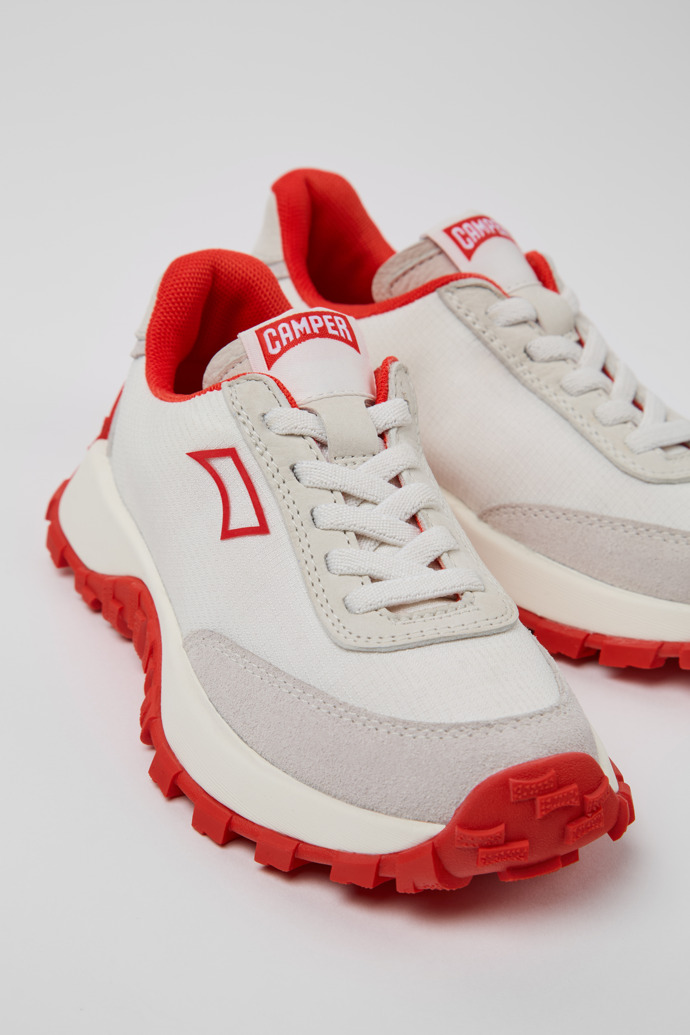 Camper Drift Trail - Zapatillas blancas para niños fabricadas con PET reciclado y piel.