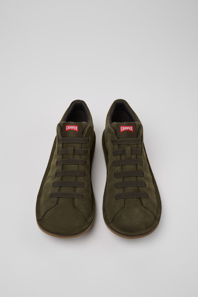 Camper Beetle - Botines verdes de piel nobuk para hombre