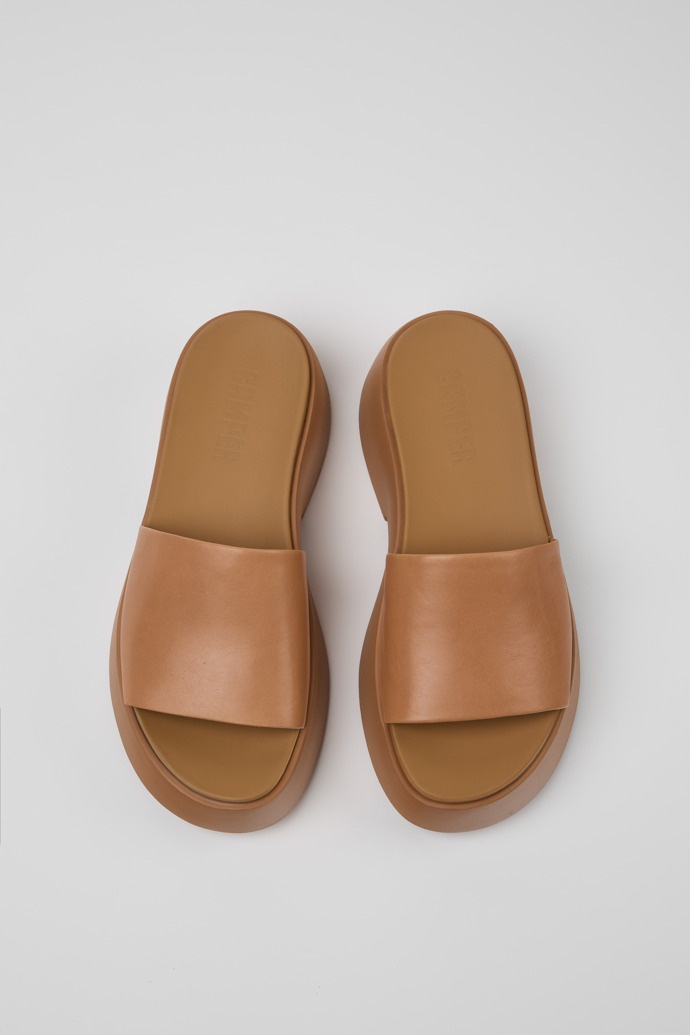 Camper Tasha - Sandalias de piel color nude para mujer.