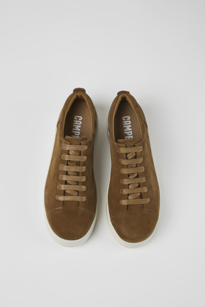 Camper Runner Up - Zapatillas marrones de piel nobuk para mujer.