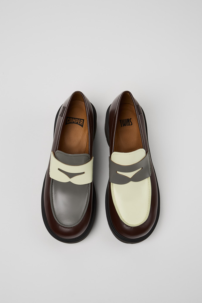 Camper Twins - Mocasín de piel multicolor para mujer