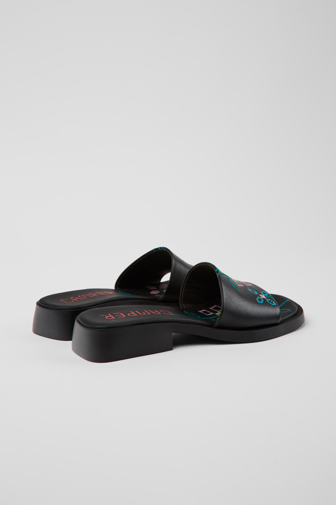 Camper Twins - Sandalias negras de piel para mujer.