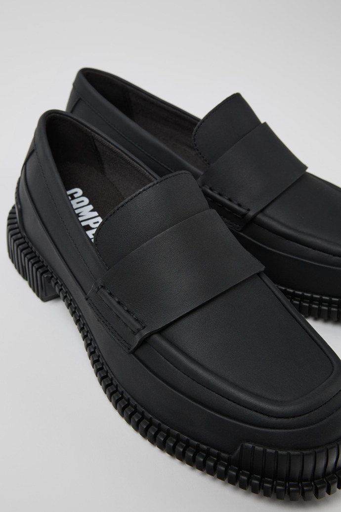 Camper Pix - Bailarinas mocasín de piel negra para mujer
