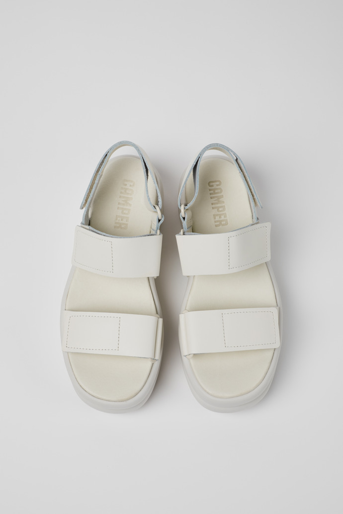 Camper Pelotas Flota Up - Sandalias de piel blancas para mujer.