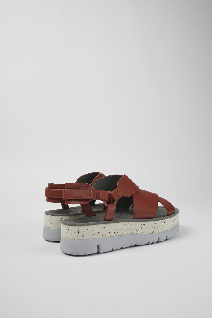 Camper Oruga Up - Sandalias rojas de piel para mujer