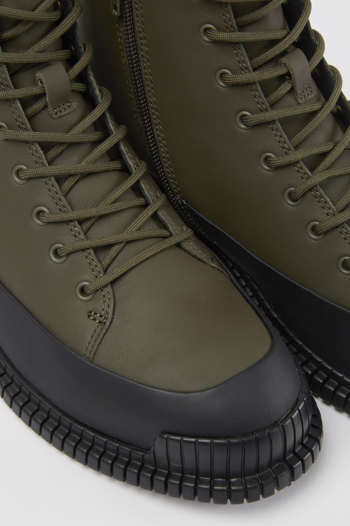 Camper Pix - Botines verdes y negros de piel para mujer