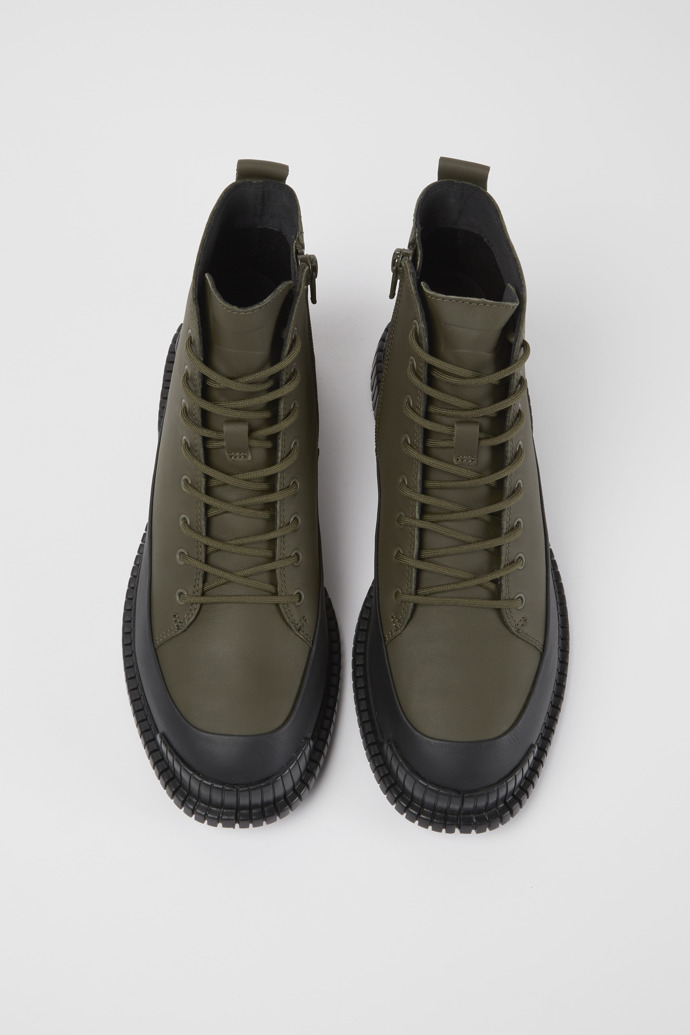 Camper Pix - Botines verdes y negros de piel para mujer