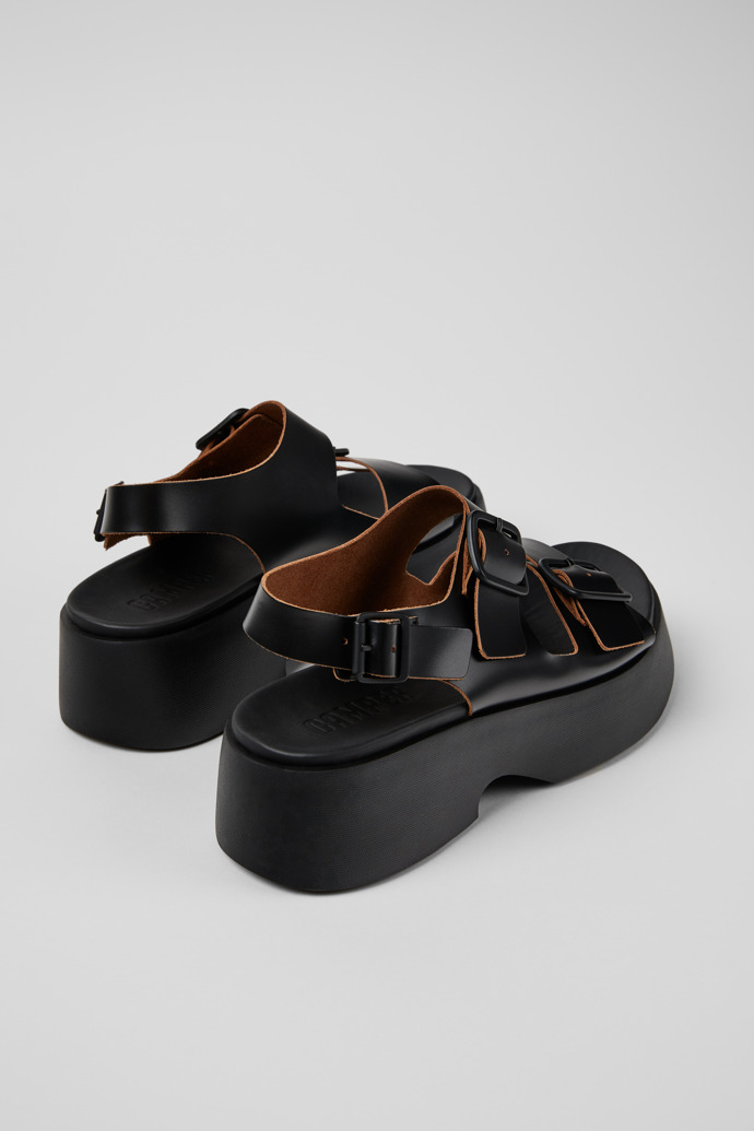 Camper Tasha - Sandalias negras de piel para mujer.