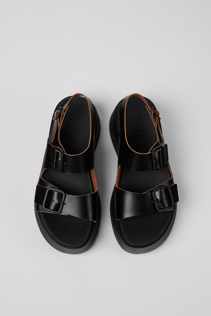 Camper Tasha - Sandalias negras de piel para mujer.