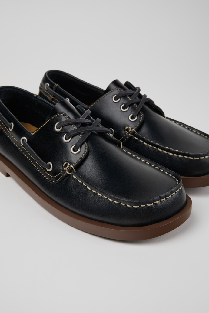 Camper Don - Mocasines de piel azul para hombre.