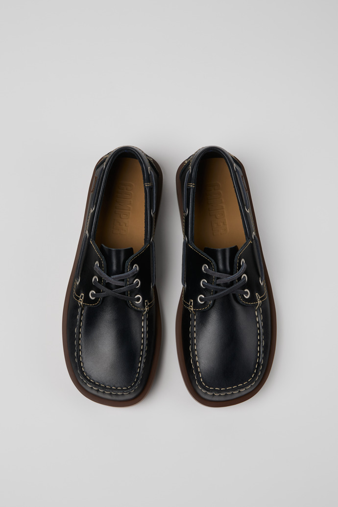 Camper Don - Mocasines de piel azul para hombre.