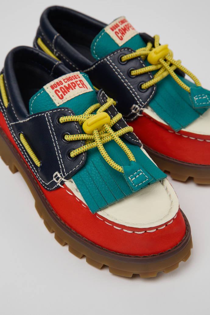 Camper Bobo Choses x Camper - Mocasines infantiles en multicolor de piel y nobuk.