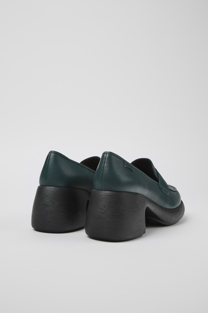 Camper Thelma - Mocasín verde de piel para mujer
