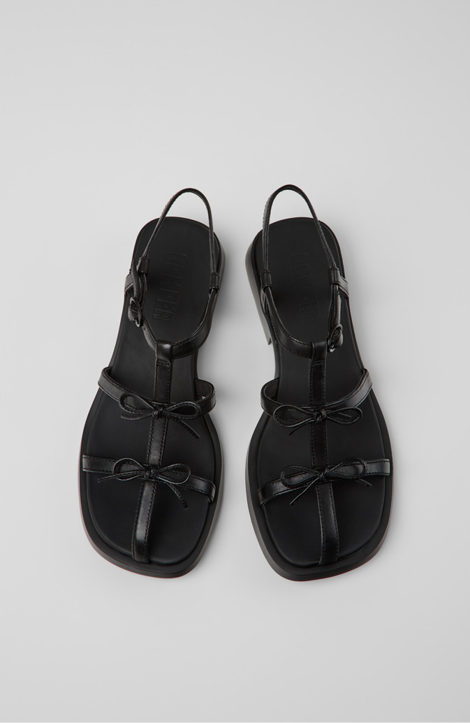 Camper Dana - Sandalias de piel negras para mujer