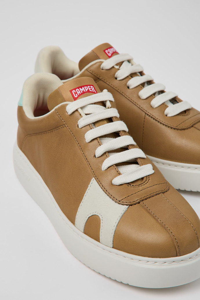 Camper Twins - Zapatillas marrones de piel para mujer