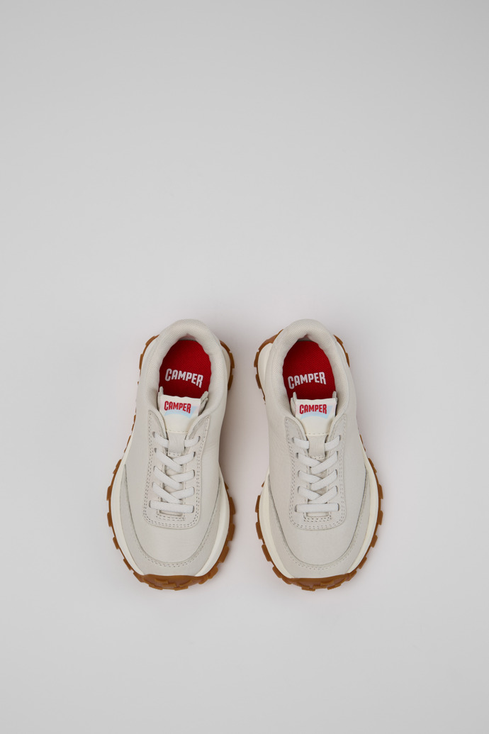Camper Drift Trail - Zapatillas de piel blanca para niños.