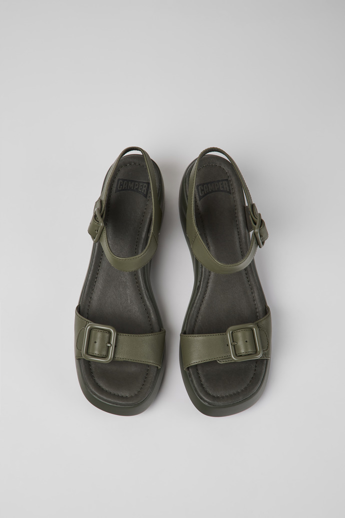 Camper Kaah - Sandalias de piel verde para mujer