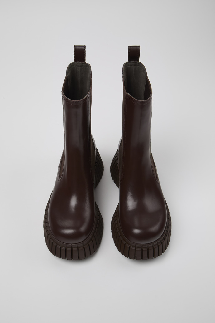 Camper BCN - Bota Chelsea de piel marrón para mujer