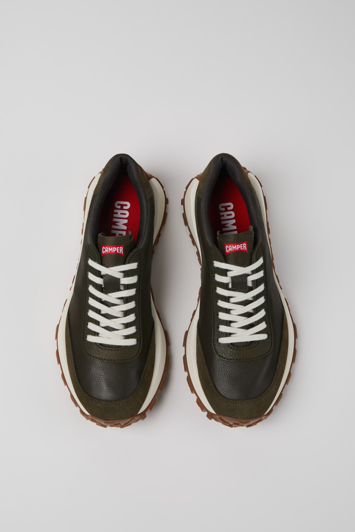 Camper Drift Trail VIBRAM - Zapatillas verdes para hombre de textil y piel nobuk